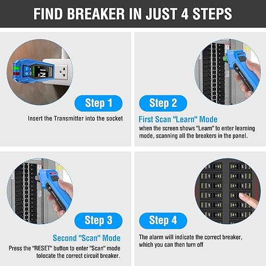 INSTRODOTS Circuit Breaker Finder, Digital Breaker Finder