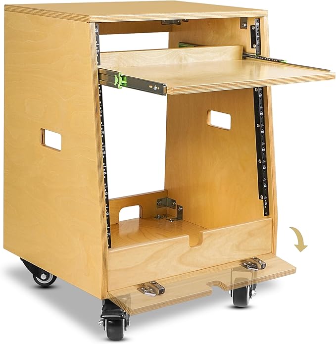 Sound Town DIY Slanted 10U Studio Rack,