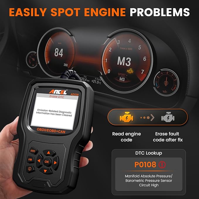 ANCEL AD530 OBD2 Scanner-Upgraded AD310, Car Code Reader