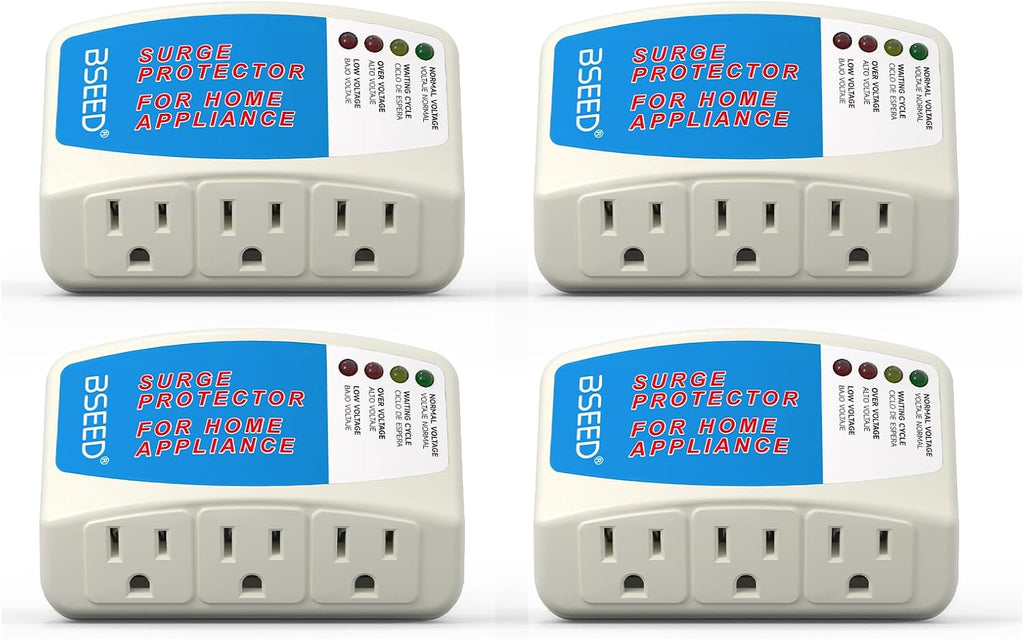 BSEED Surge Protector for Home Appliance 3 Outlet Surge Protector for (4 Pack)