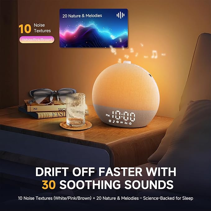 Geuuap Sunrise Alarm Clock White Noise Sound Machine