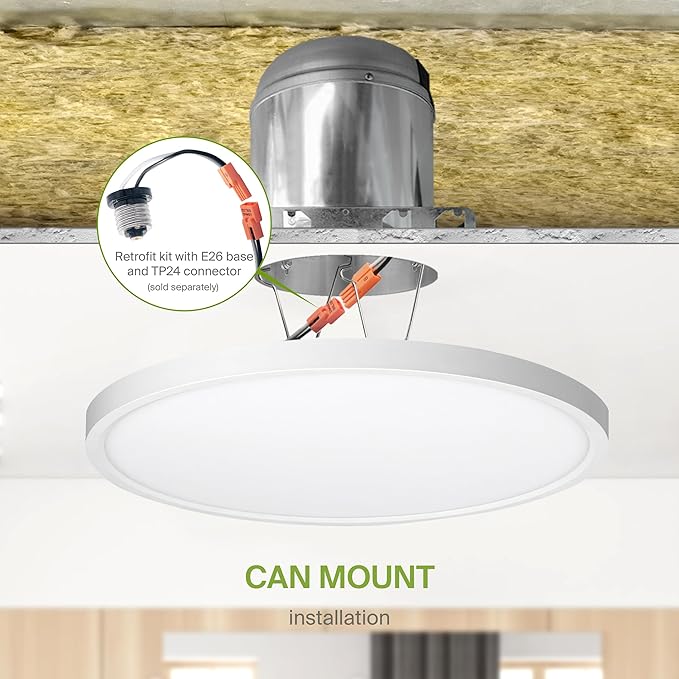 ASD LED 12" Round Flush Mount Ceiling Light Fixture, Low Profile Surface (12 Pack)