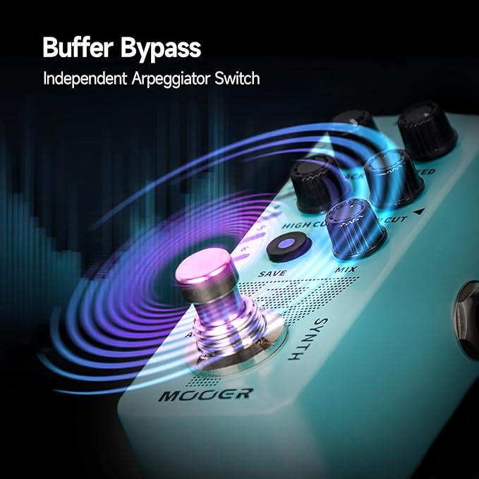 MOOER E7 Polyphonic Guitar Synth Pedal Electronic Synthesizer, 7 Guitar