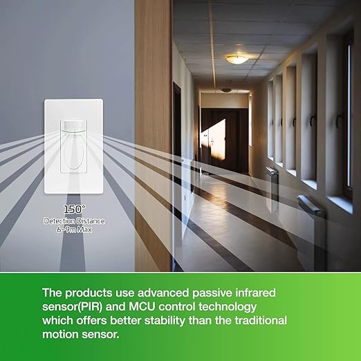 RAYZEEK Motion Sensor Light Switch, Need Ground Wire, Occupancy Sensor Switch