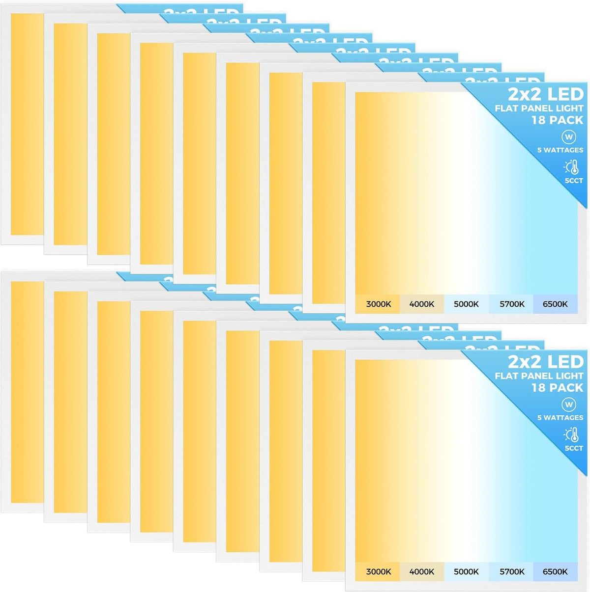 AIKVSXER 18 Pack 2x2 LED Flat Panel Light, Flush Mount Ceiling Light Kitchen