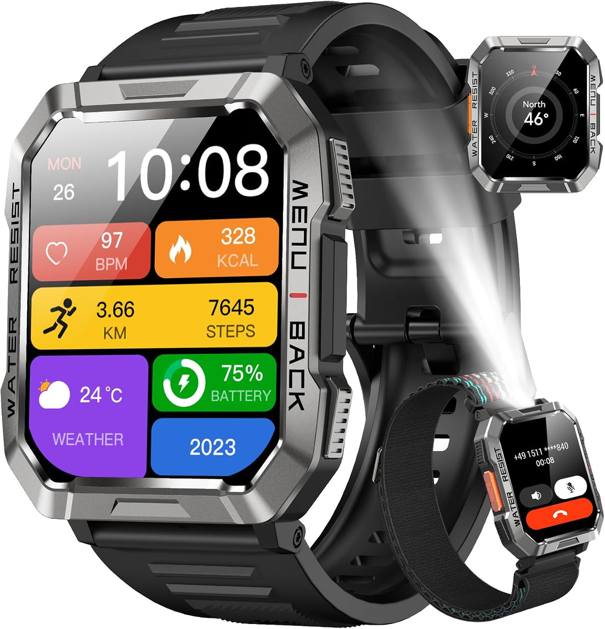 Military Smart Watch for Men, Outdoor Sports Smartwatch