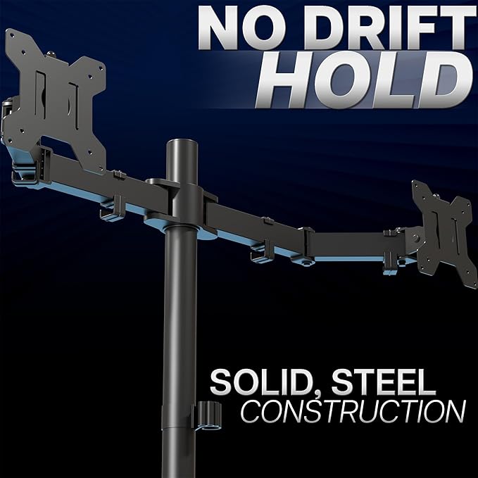 VIVO Dual Monitor Desk Mount, Heavy Duty Fully Adjustable Steel Stand, Holds 2