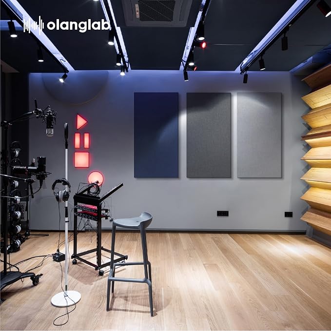 Olanglab Sound Absorbing Acoustic Wall Panels 2 Pack, Large Fabric Wrapped