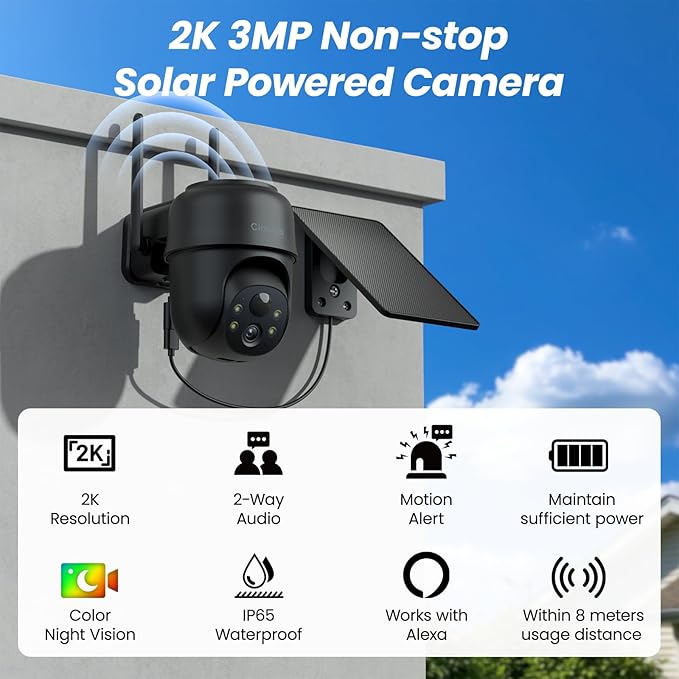 Cinnado 2K Cameras for Home Security-2.4G WiFi Outdoor Camera Wireless