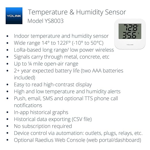 YoLink SpeakerHub & Two Temp/Humidity Sensors Starter Kit – Audio Hub Plays (2-Pack)