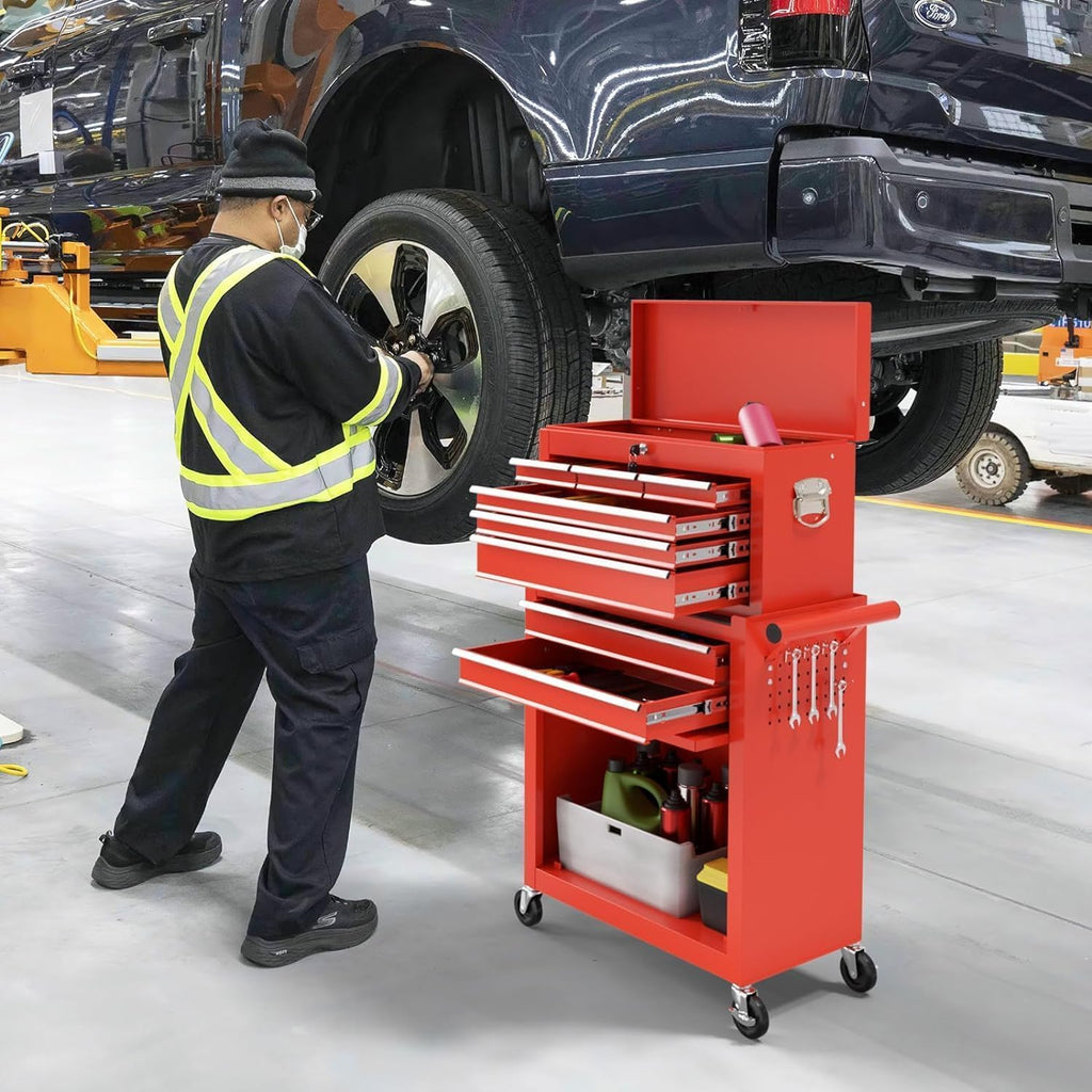 8-drawer rolling tool chest tool box,removable tool storage shown in use