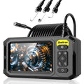 Borescope with Light, 1920P HD Endoscope Inspection Camera with 4.3" IPS Screen, 8mm Lens IP67 Waterproof with 8 LEDs, 16.5ft Semi-Rigid Snake Camera for Automotive Pipe Inspection