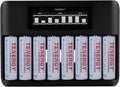 Tenergy TN480U 8 Bay LCD Display Fast Charger (8 Pack)