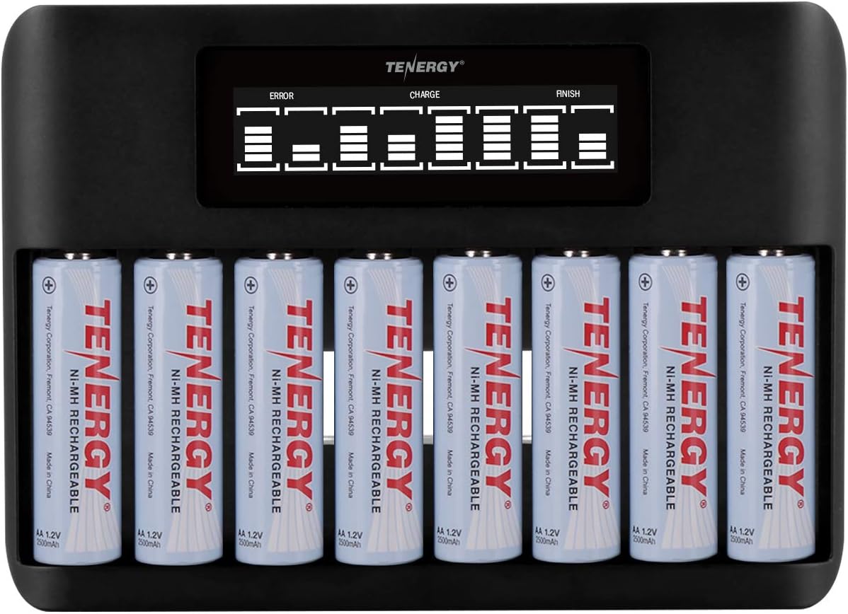 Tenergy TN480U 8 Bay LCD Display Fast Charger (8 Pack)
