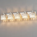FDPBY Modern Bathroom Vanity Light 5-Lights Brushed Nickel Vanity Light Crystal