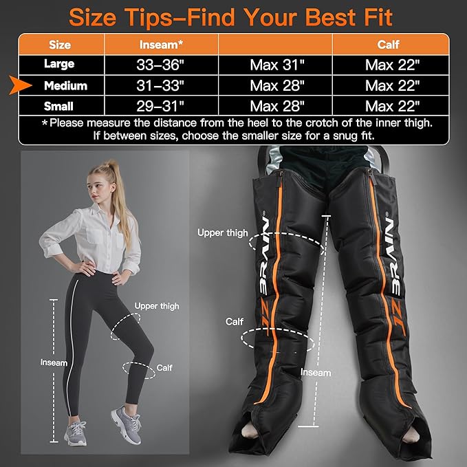 Air Compression Leg Recovery Boots : Dual-Power Sequential Compression System