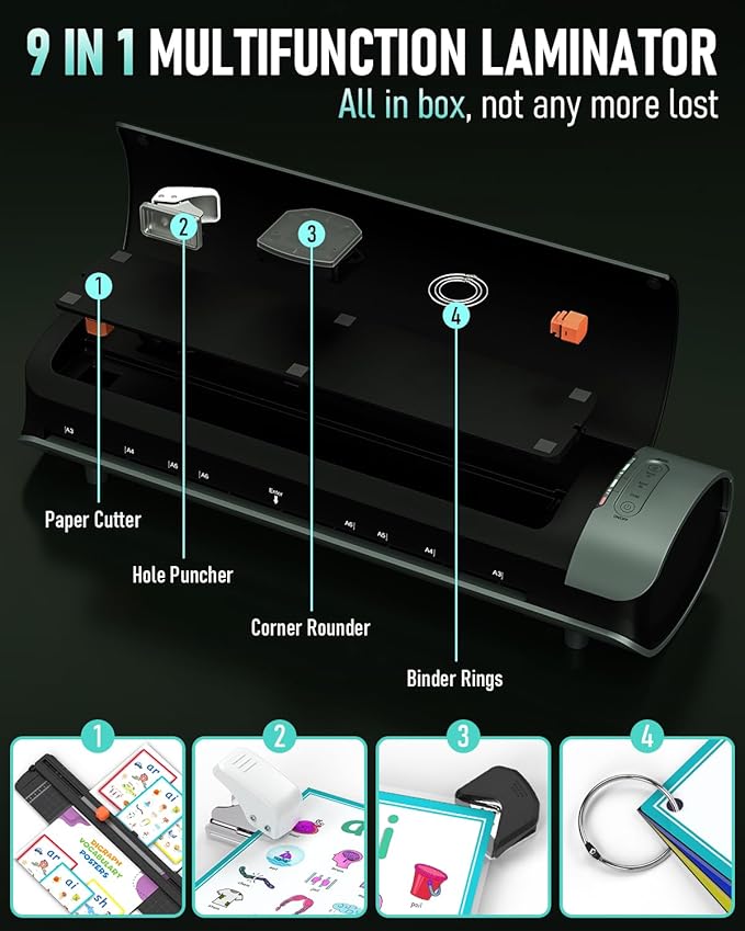 Qfun Laminator Machine 11x17 Cold Thermal Laminator，13 inch Laminating Machine