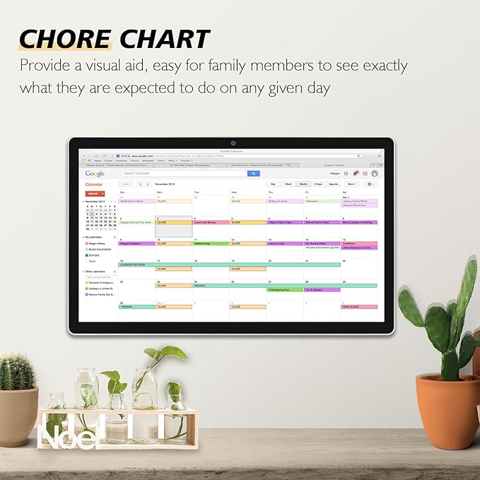 Large Touchscreen Monitor Digital Electronic Calendar, Downloadable APP
