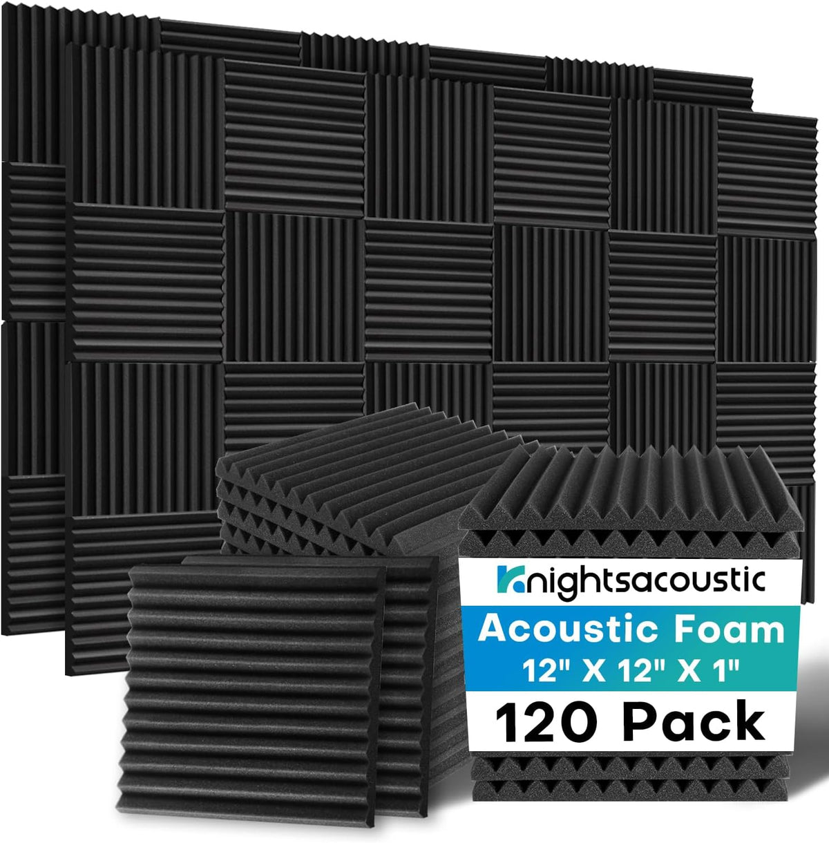 120 Pack Acoustic Foam Panels, High Density Acoustic Panels Sound Absorbing