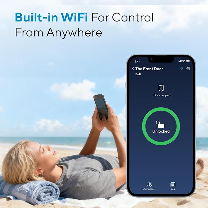 ULTRALOQ Bolt Fingerprint WiFi Smart Lock, Works