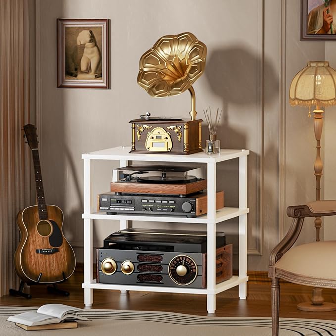 3-Tier AV Media Player Stand, Modern Stereo Cabine, Game Console Shelf