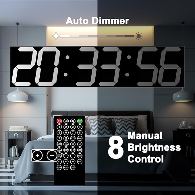 CHKOSDA Digital Wall Clock, Oversize Led Digital Clock