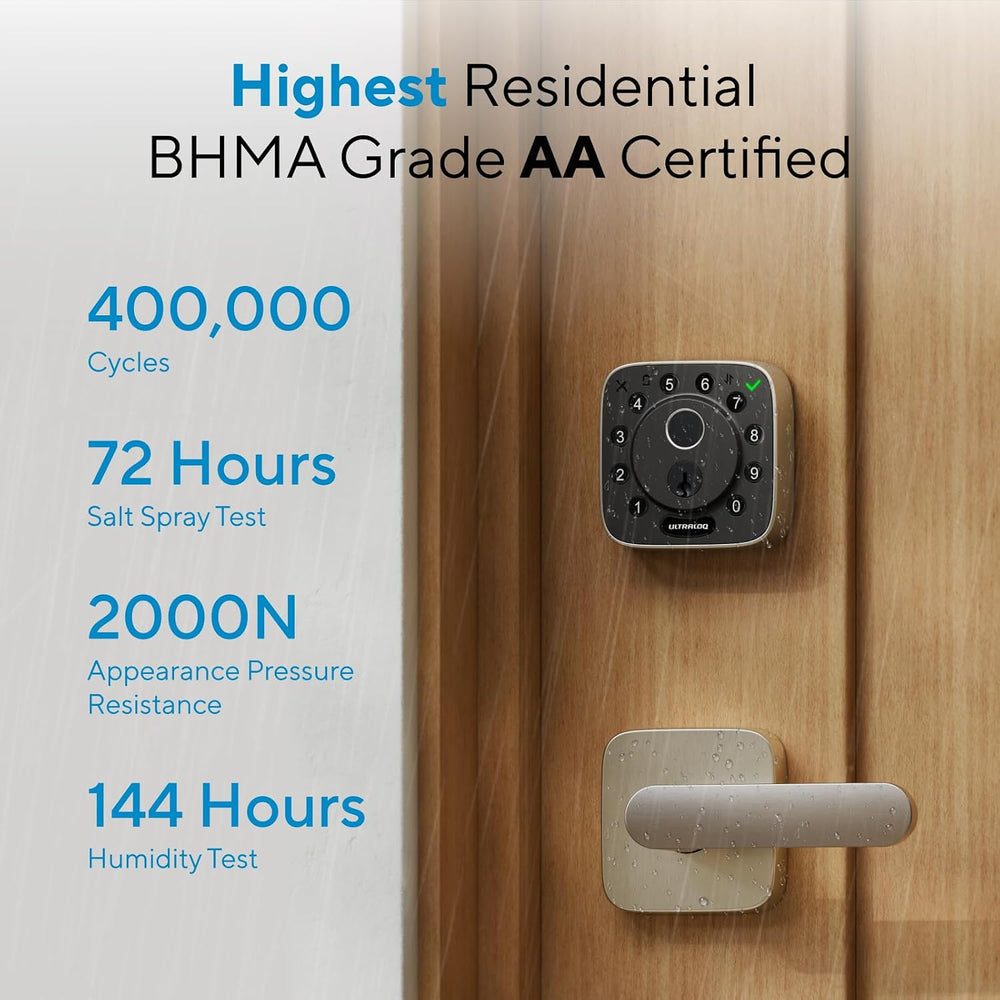 ULTRALOQ Bolt Fingerprint WiFi Smart Lock with Sensor, Remote Control, BHMA