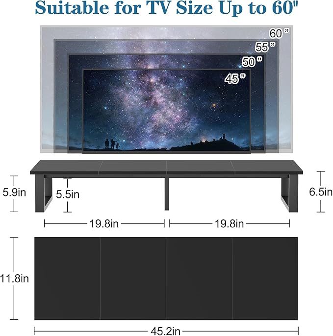 aboxoo 45" TV Riser for 32-60 inch TV, TV Riser Stand Shelf, Tabletop TV Stand