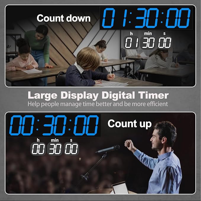 CHKOSDA 28.4''Large Digital Wall Clock, Automic Digital Clock