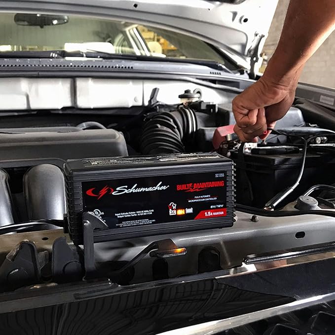 Schumacher Electric 1.5A Car Battery Charger and Maintainer, 3-in-1 Solution
