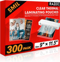 RAZCC Laminating Sheets, 300 Pack Clear Thermal Laminating Plastic Paper