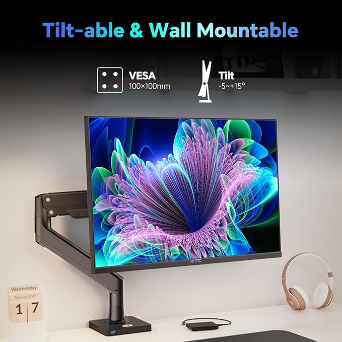 KTC 24.5 Inch FHD 100Hz IPS Computer Monitor, 1080P Eye Care PC Gaming Monitor