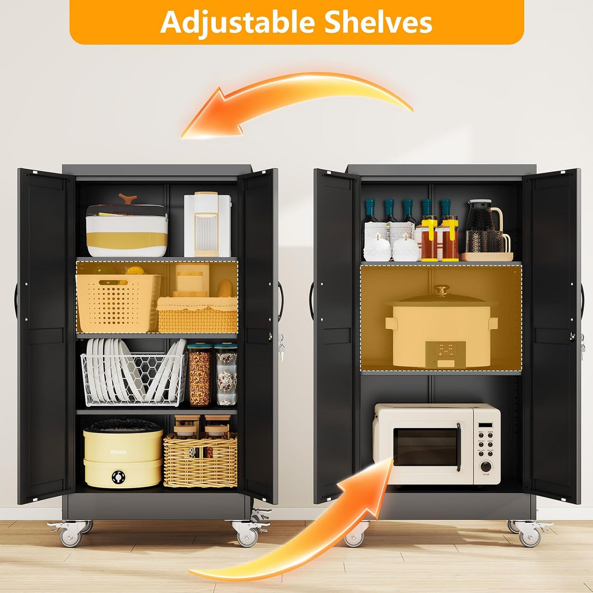 ckzbx metal garage storage cabinet with locking doors showing dimensions