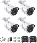 ZOSI 4 Pack 2.0MP 1080P HD-TVI Security Cameras with Audio, 100ft Night Vision, Outdoor Indoor Weatherproof Home Surveillance CCTV Bullet Camera for 1080P/5MP/4K HD-TVI Analog DVR System