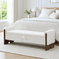 64"End of Bed Storage Bench King Size,Bedroom Bench with Storage,White