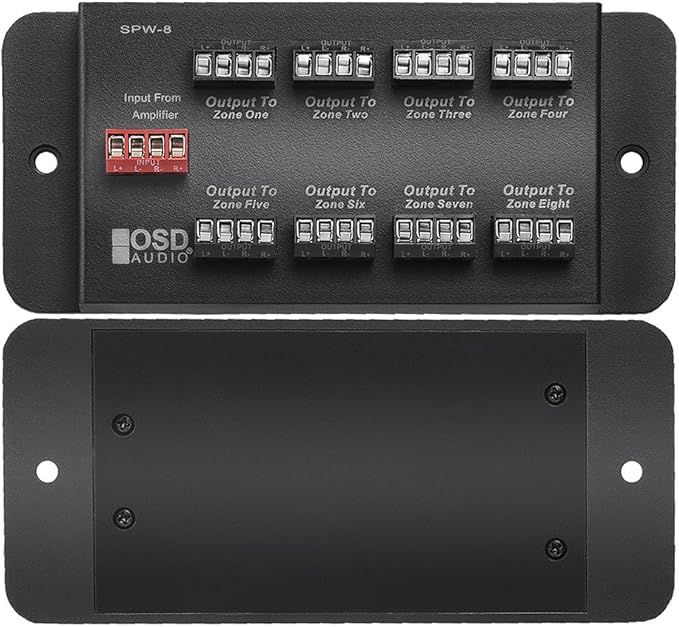 SPW8 Whole House Audio 8-Zone Speaker Distribution Panel Single Audio Input
