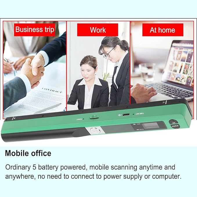 Ymiko A4 Document Scanner Portable High Resolution 900 DPI Multifunctional