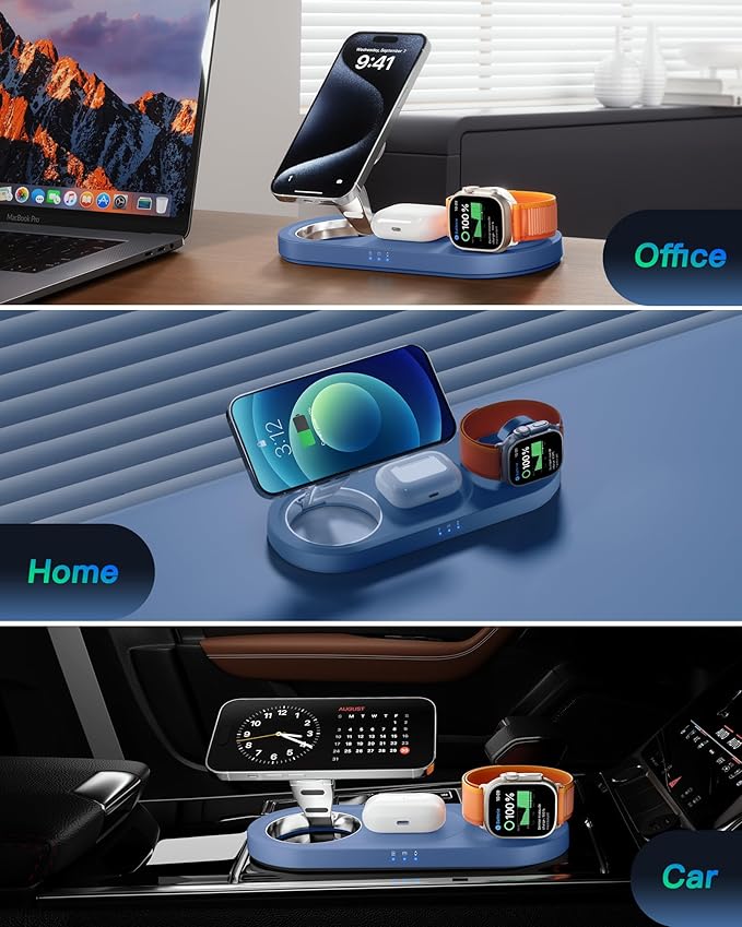 Upgraded 3 in 1 Wireless Charging Station