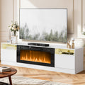 YISUFO 80” TV Stand with 36” Electric Fireplace, Large Modern Media