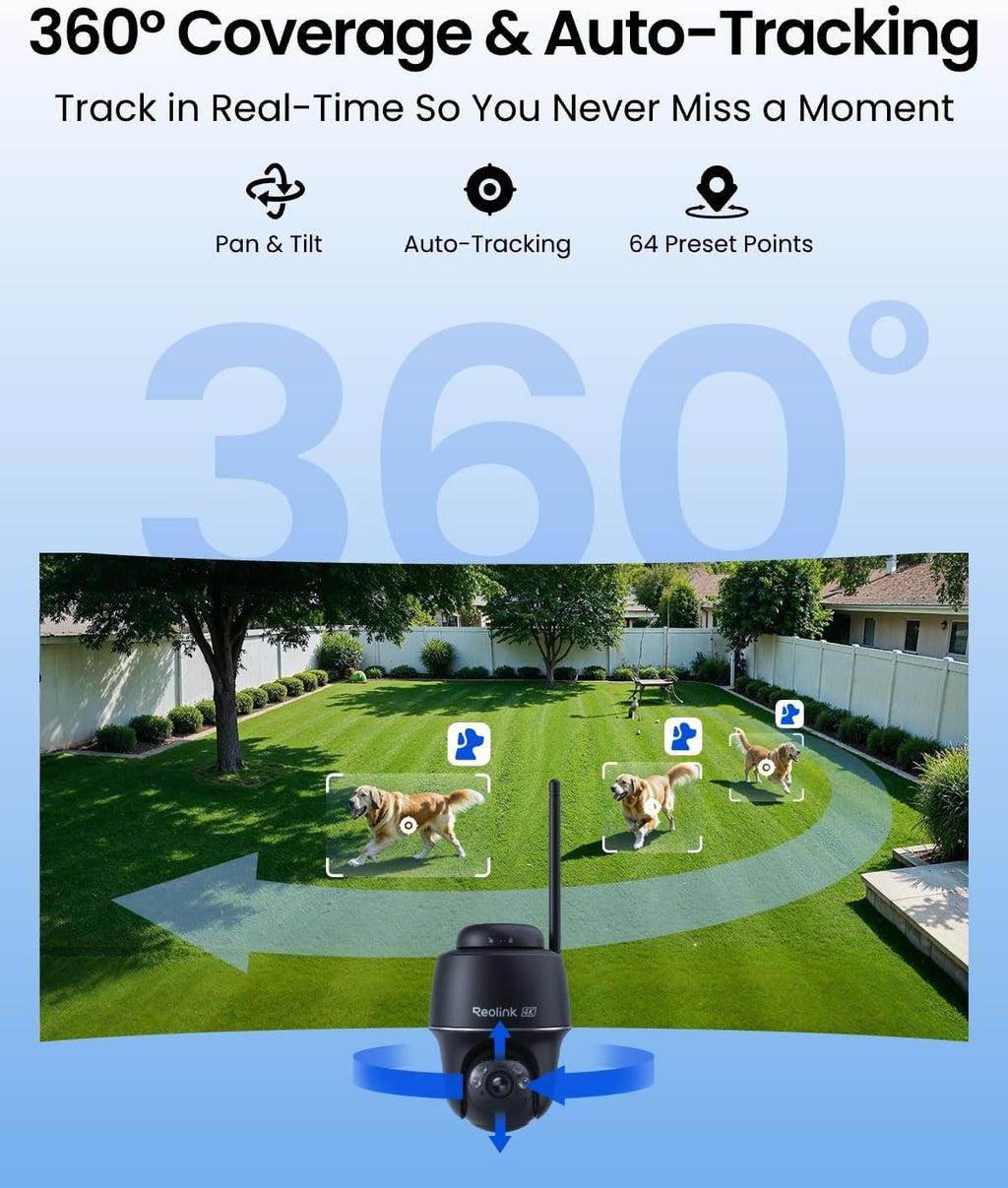 reolink argus pt ultra first 4k solar security, side view