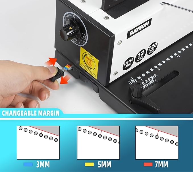 Rayson TD1202 Binding Machine, 3:1 Pitch Wire Binder, Punching 12