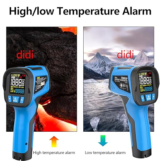 TEMIRUP Infrared Thermometer Temperature Gun -40℉ to 2462℉, 30:1 High Temp