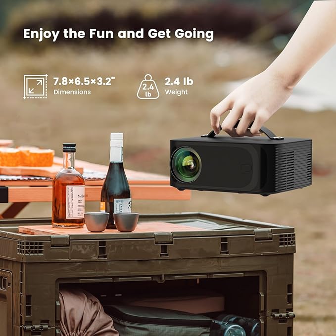 Projector-4K with WiFi and Bluetooth:Outdoor-Projector Smart TV OS 2.0 & DoIby