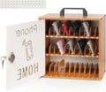 Wooden Phone Lock Box,Adjustable 33 Slots Cell Phone Holder Classroom