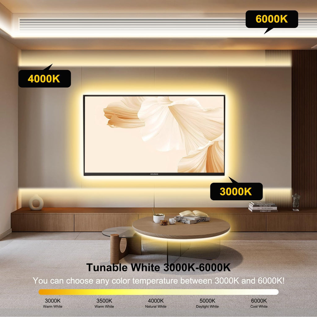 pandery cob led strip light, cct dimmable strips showing dimensions
