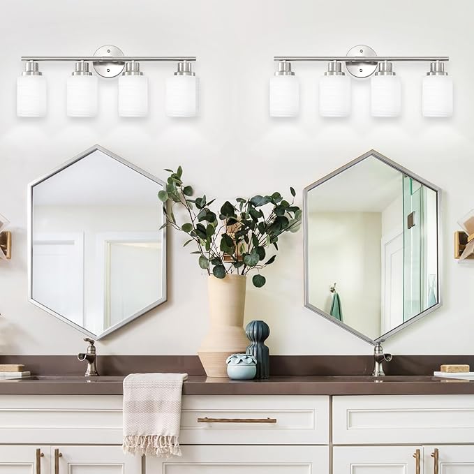 Guliaofo 4-Light Brushed Nickel Vanity Lights