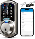 Veise VE07 Fingerprint Smart Deadbolt Lock, App Control, Fobs, Satin Nickel