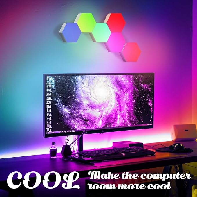 ODISTAR Remote Control Hexagon Wall Light, Smart Wall-Mounted Touch-Sensitive (10-Pack)