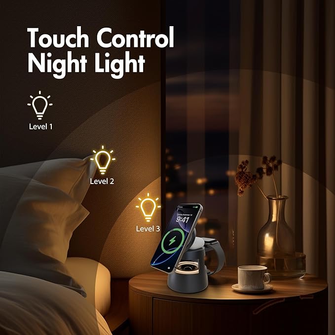5 in 1 Magnetic Wireless Charger Bluetooth Speakers and Night Light
