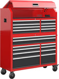 LARBANKE 60'' Rolling Tool Chest Combo, 18-Drawer Heavy Duty Steel Tool Cabinet with Power Outlet, Locking System & Wheels, Mobile Tool Box Organizer for Garage, Workshop, Mechanic & DIY Home Use